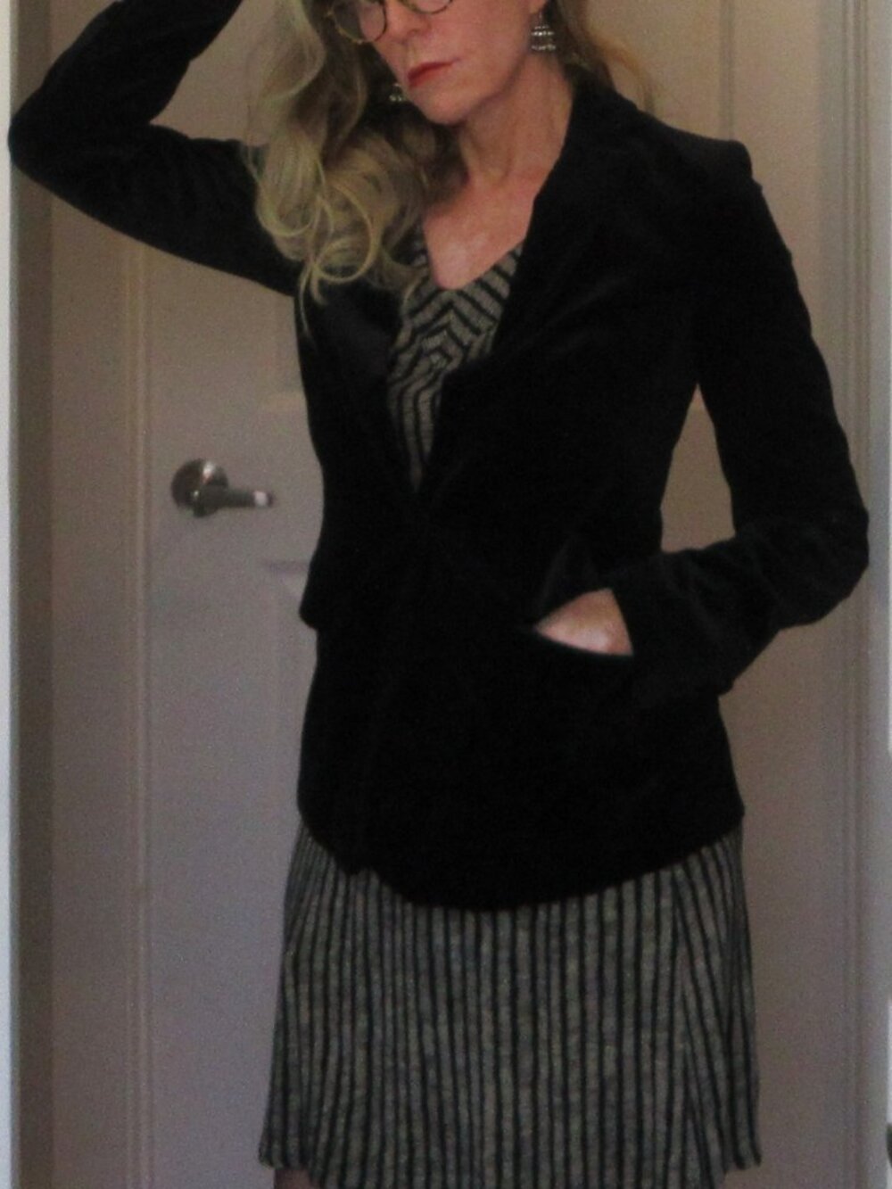 FRAME Atelier Black Velvet Blazer, size XS